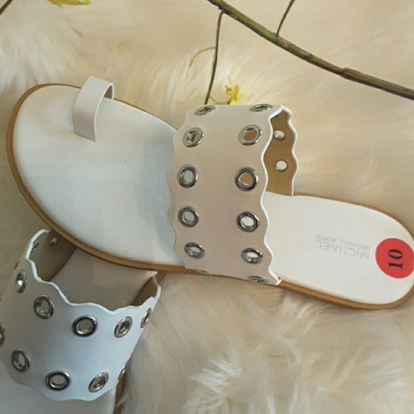 Michael kors leather sandals  with silver eyelets - Picture 3 of 8